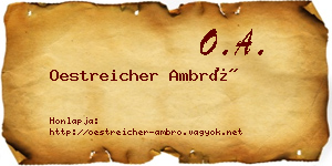 Oestreicher Ambró névjegykártya